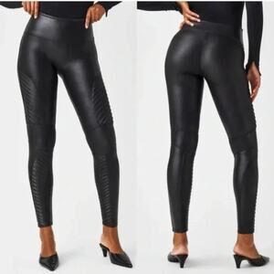 SPANX 20136R Fashion Slim Moto Faux Leather Leggings  NWT  Size Large